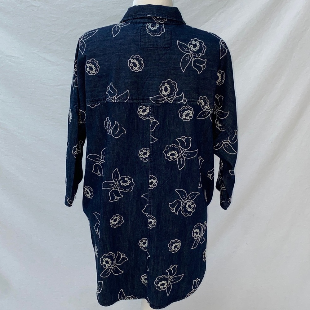 Anthropologie Maeve Oversized Embroidered Shirt - Picture 5 of 15